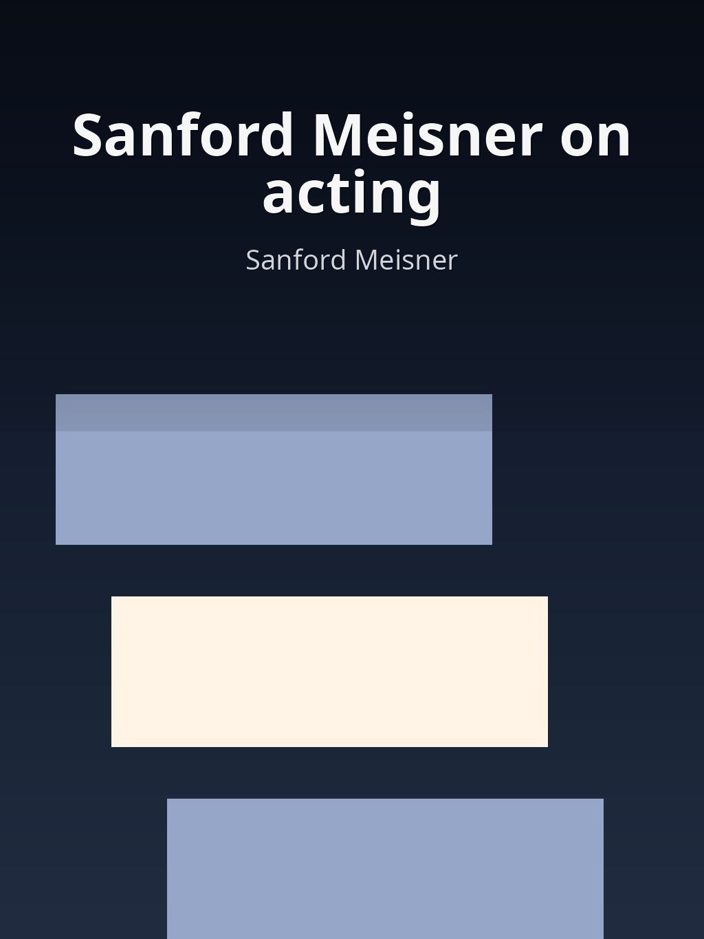 Sanford Meisner on acting by Sanford Meisner book cover