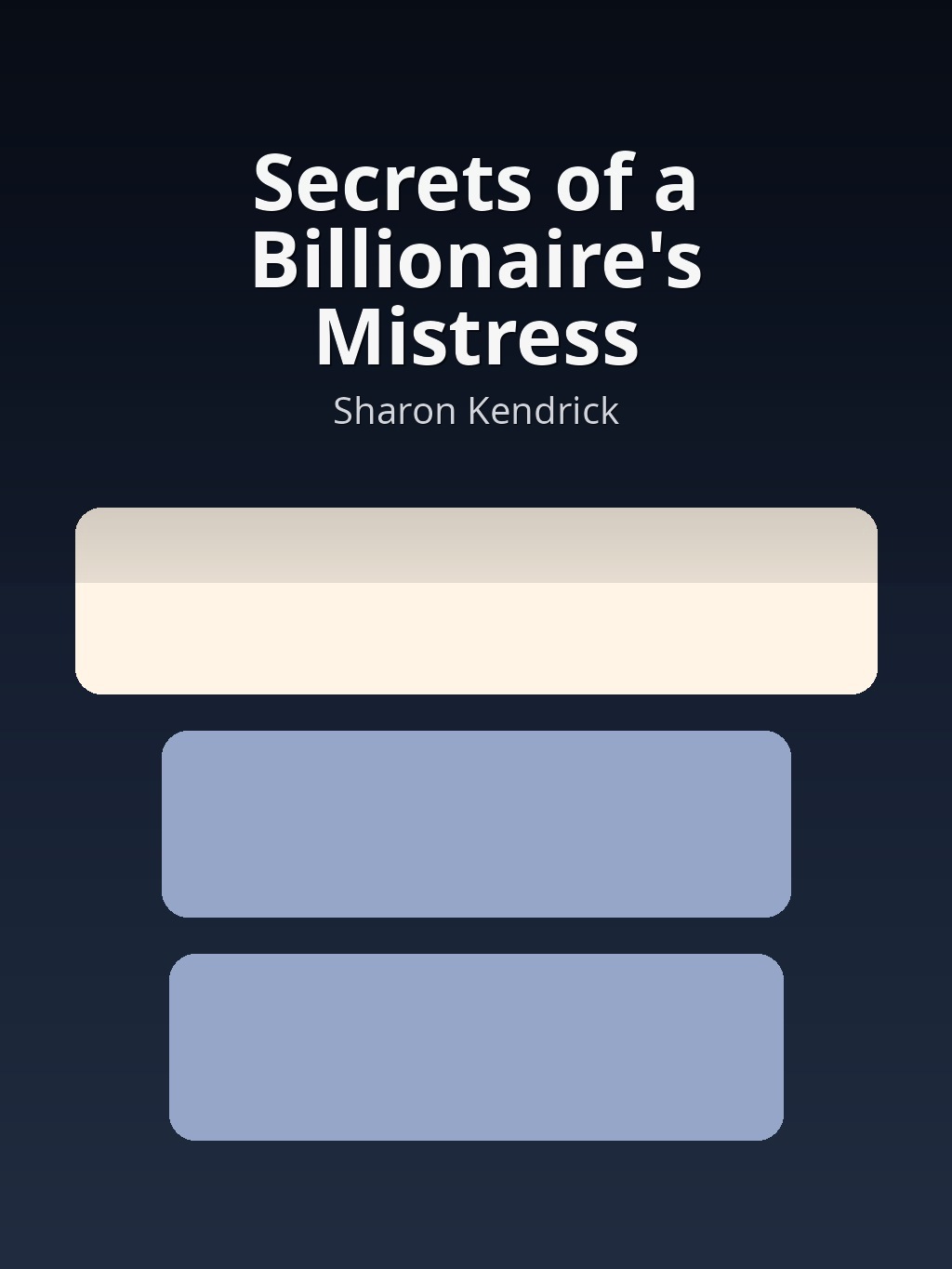 Secrets of a Billionaire's Mistress by Sharon Kendrick book cover