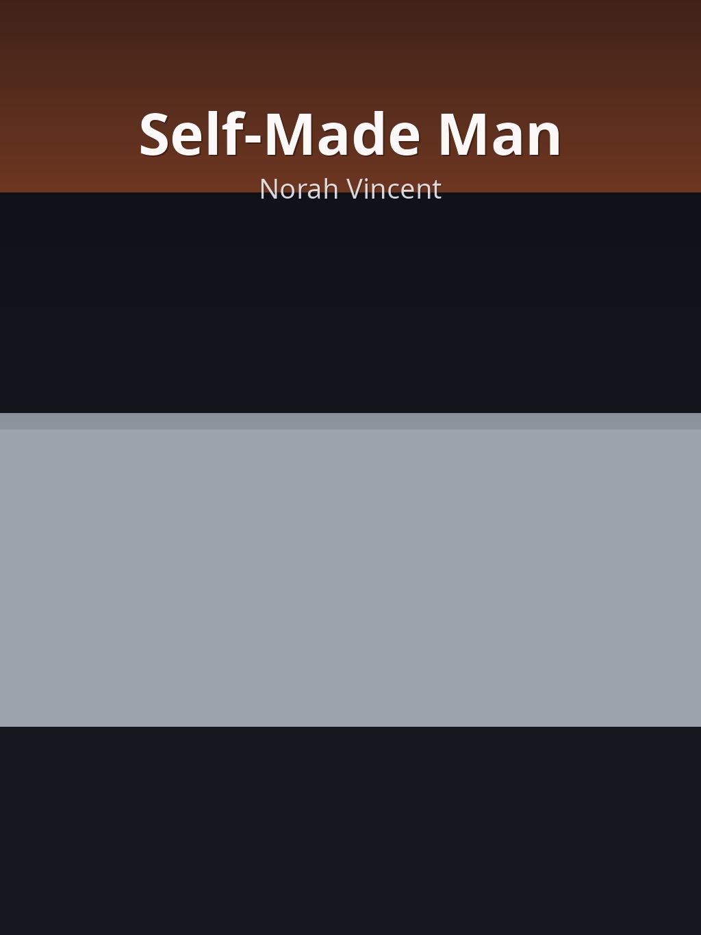 Self-Made Man by Norah Vincent book cover