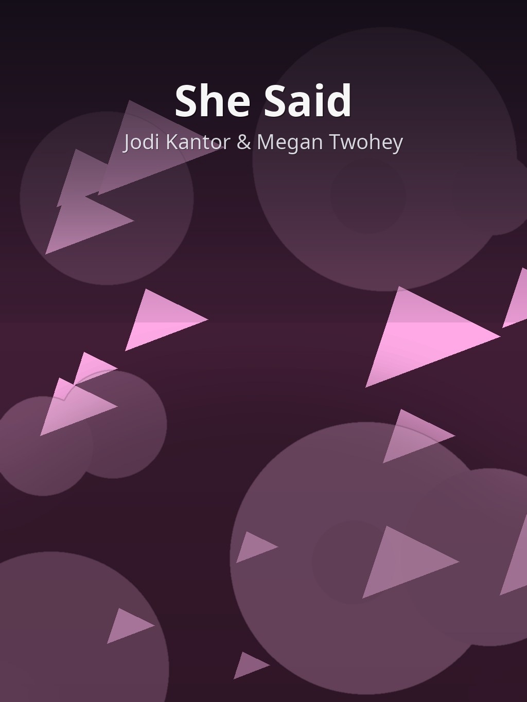 She Said by Jodi Kantor & Megan Twohey book cover