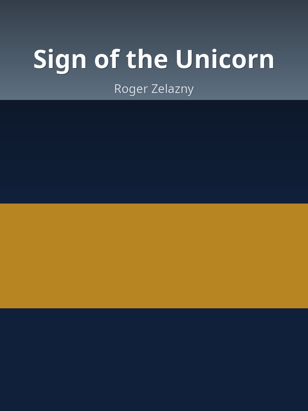 Sign of the Unicorn by Roger Zelazny book cover