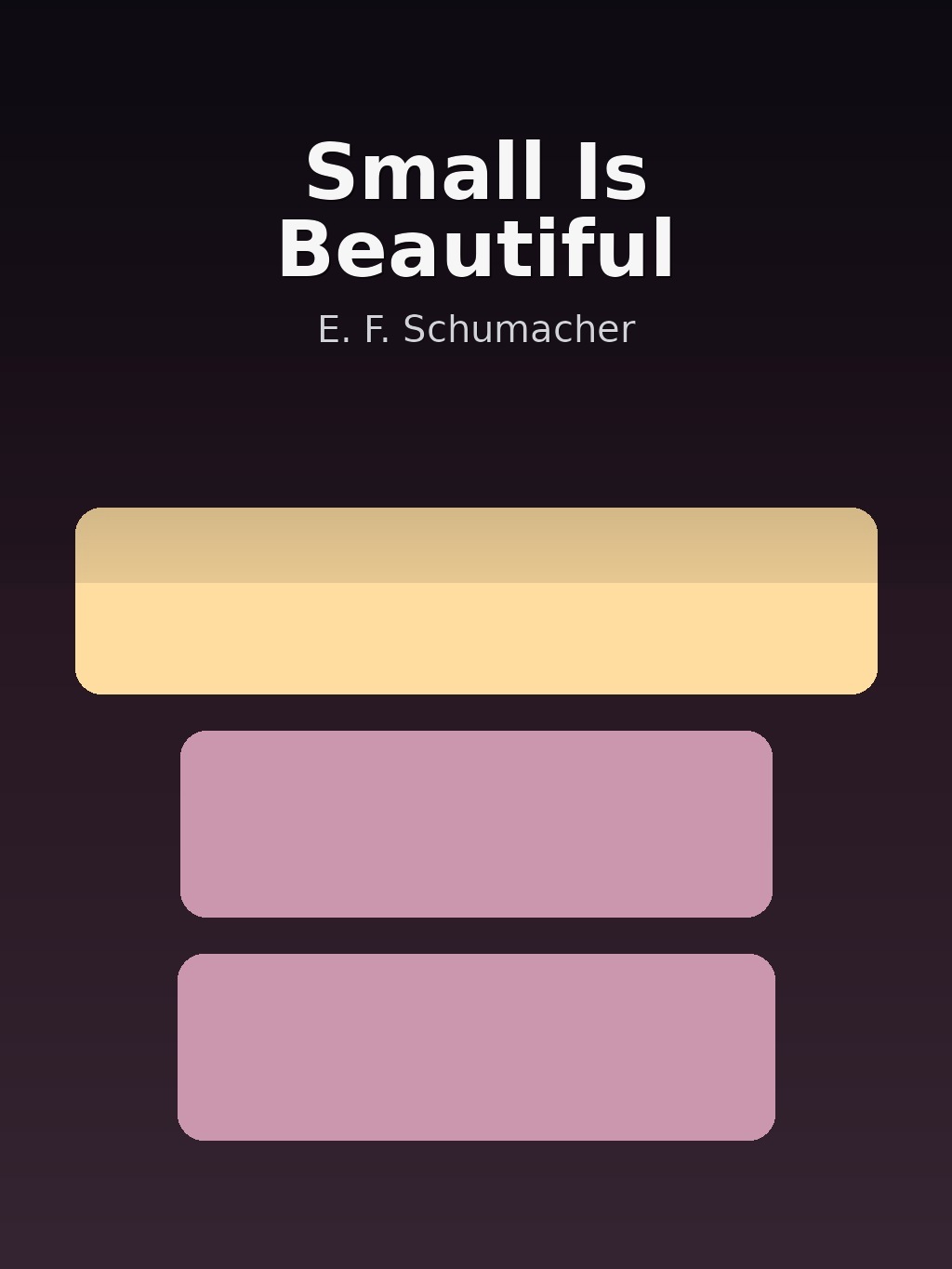 Small Is Beautiful by E. F. Schumacher book cover