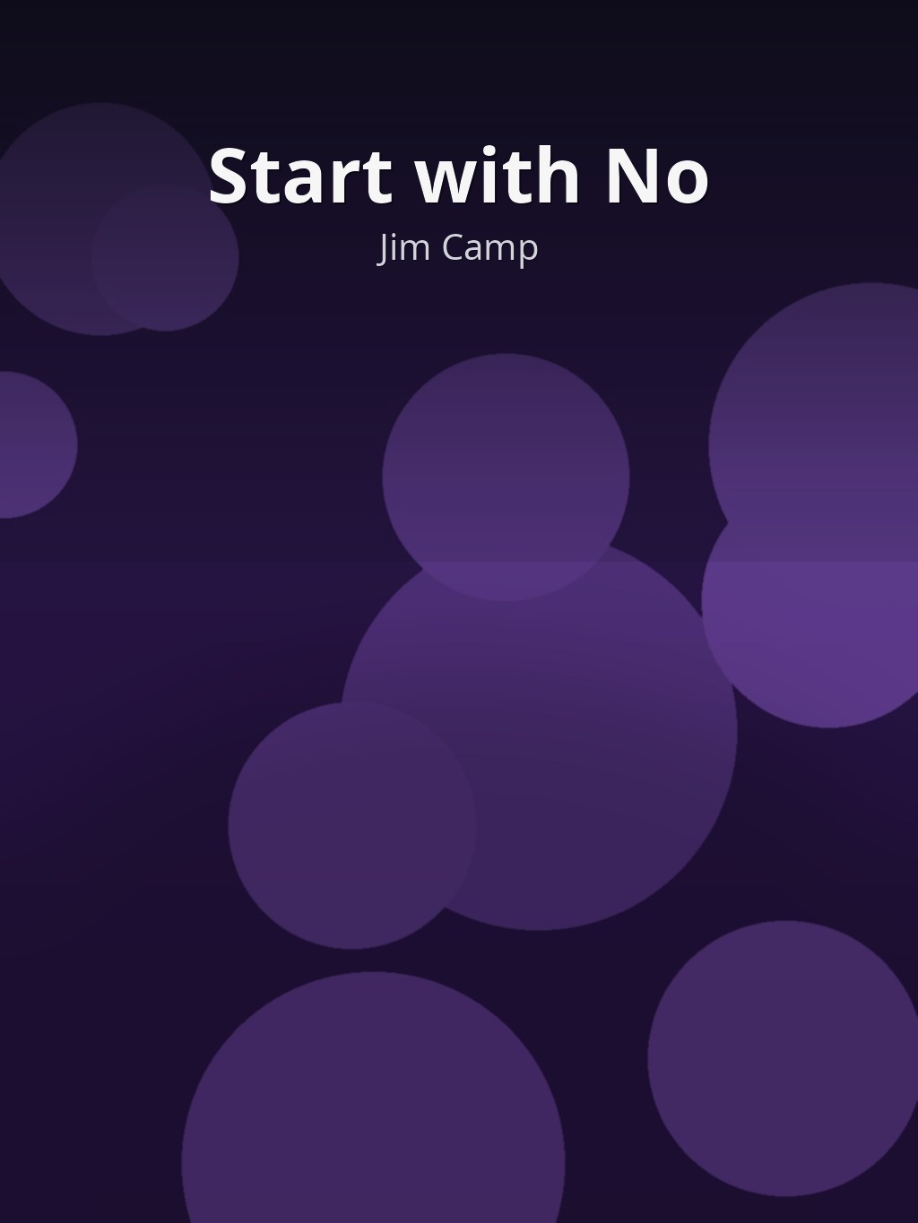 Start with No by Jim Camp book cover