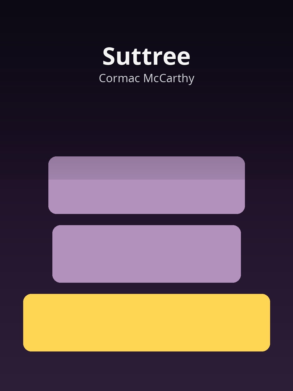 Suttree by Cormac McCarthy book cover