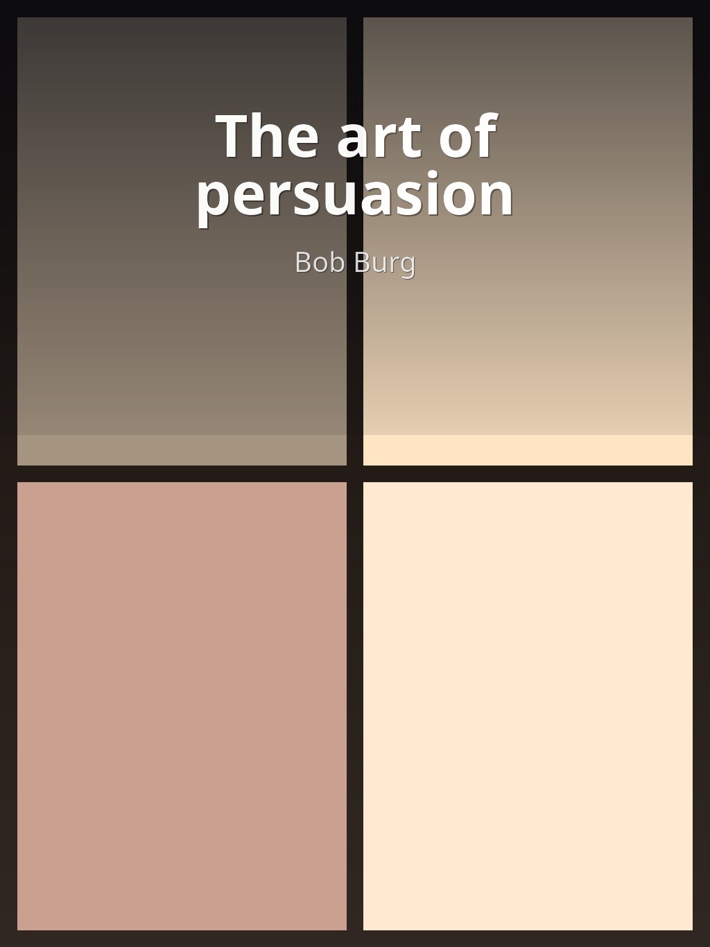 The art of persuasion by Bob Burg book cover