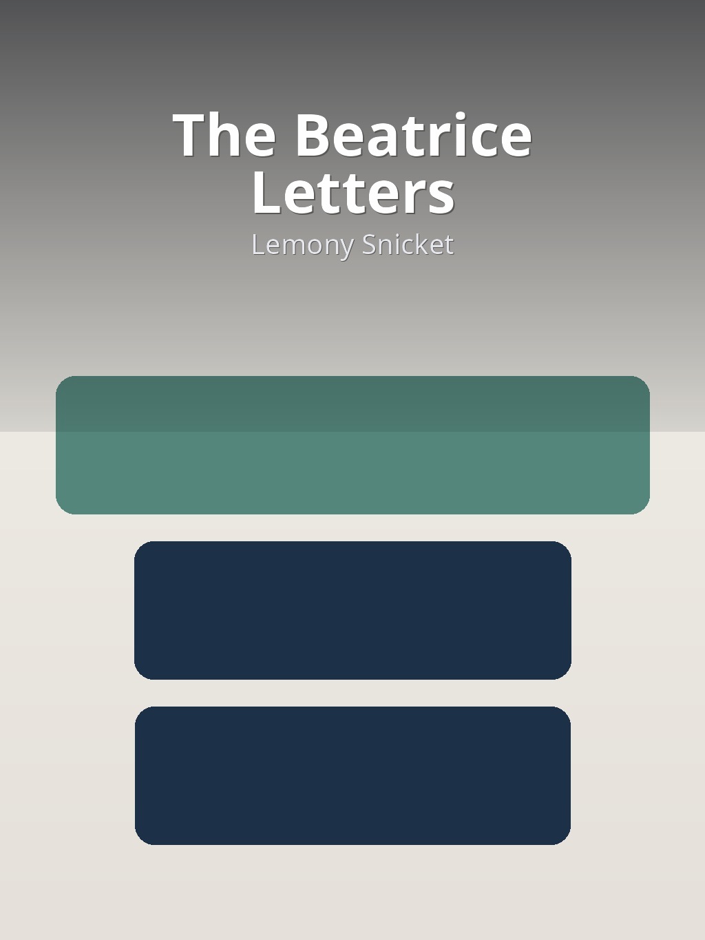 The Beatrice Letters by Lemony Snicket book cover