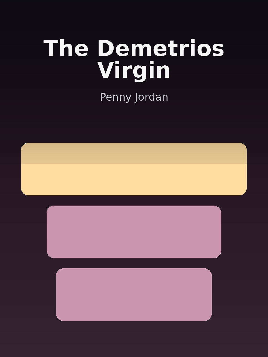 The Demetrios Virgin by Penny Jordan book cover