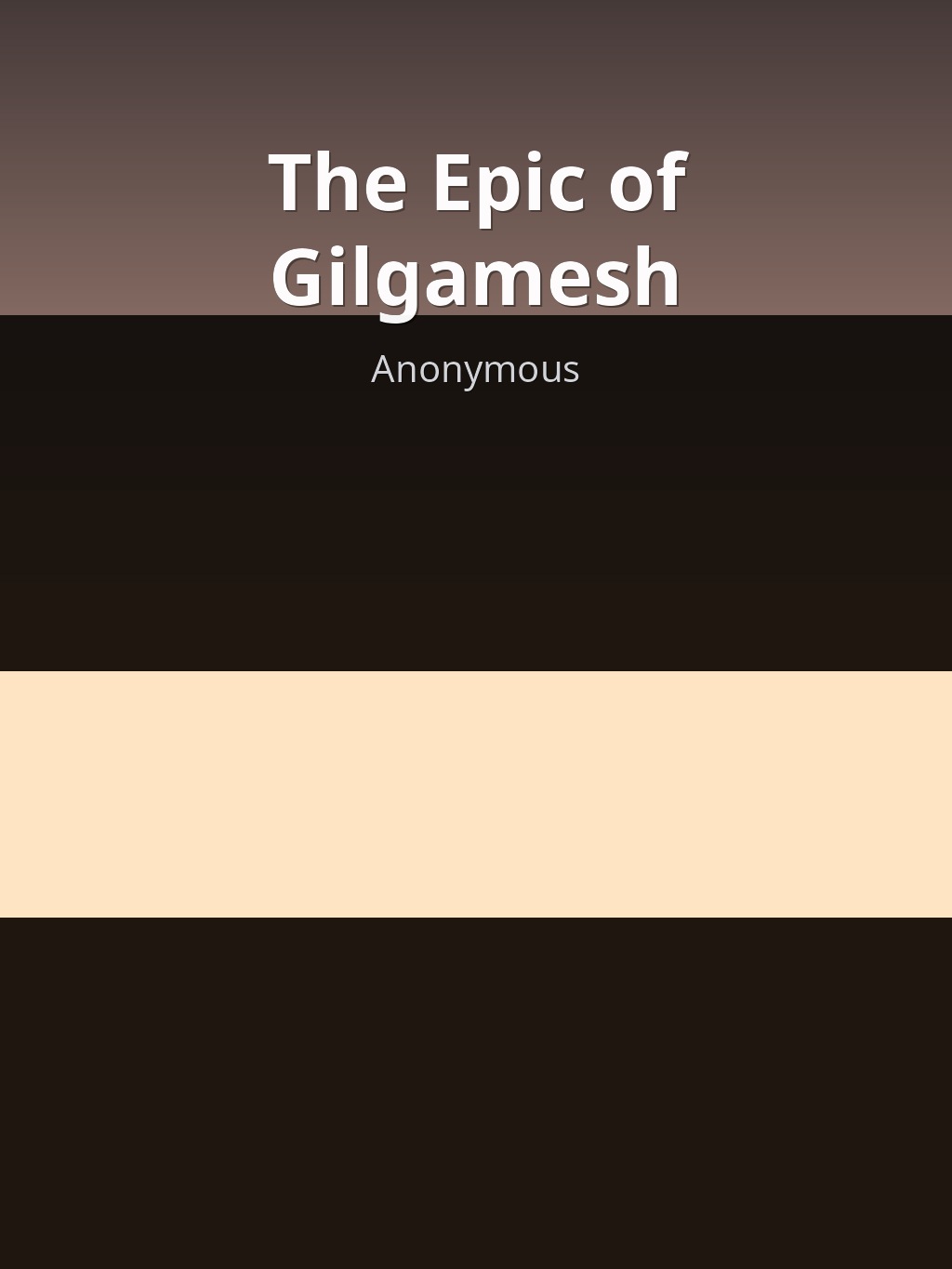 The Epic of Gilgamesh by Anonymous book cover