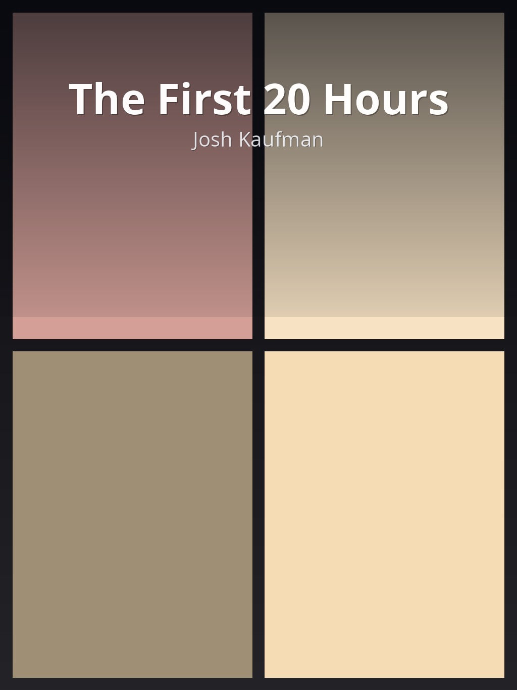 The First 20 Hours by Josh Kaufman book cover