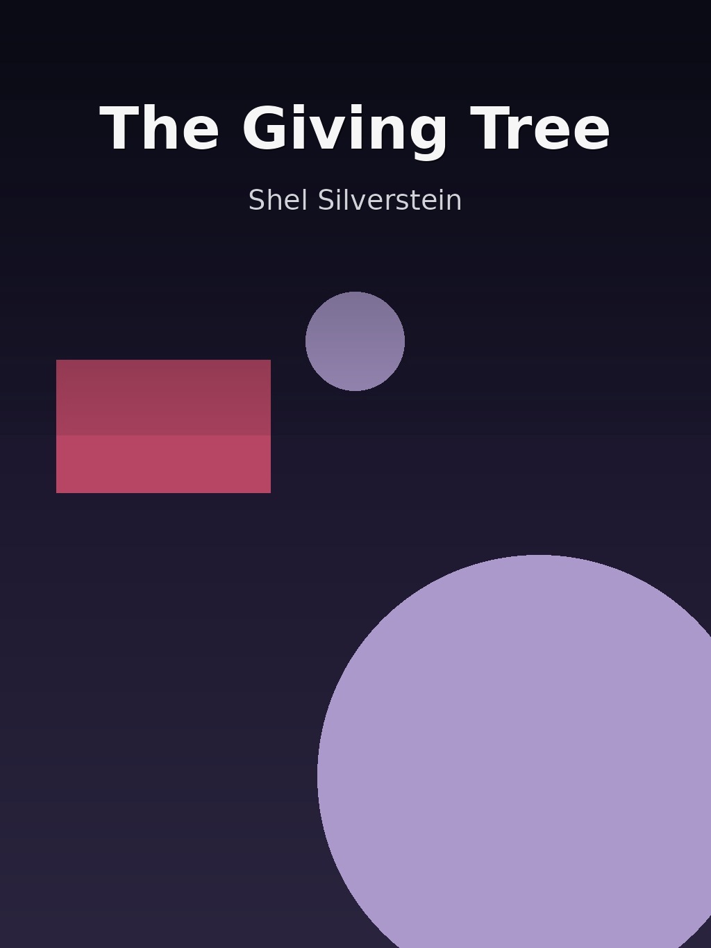 The Giving Tree by Shel Silverstein book cover