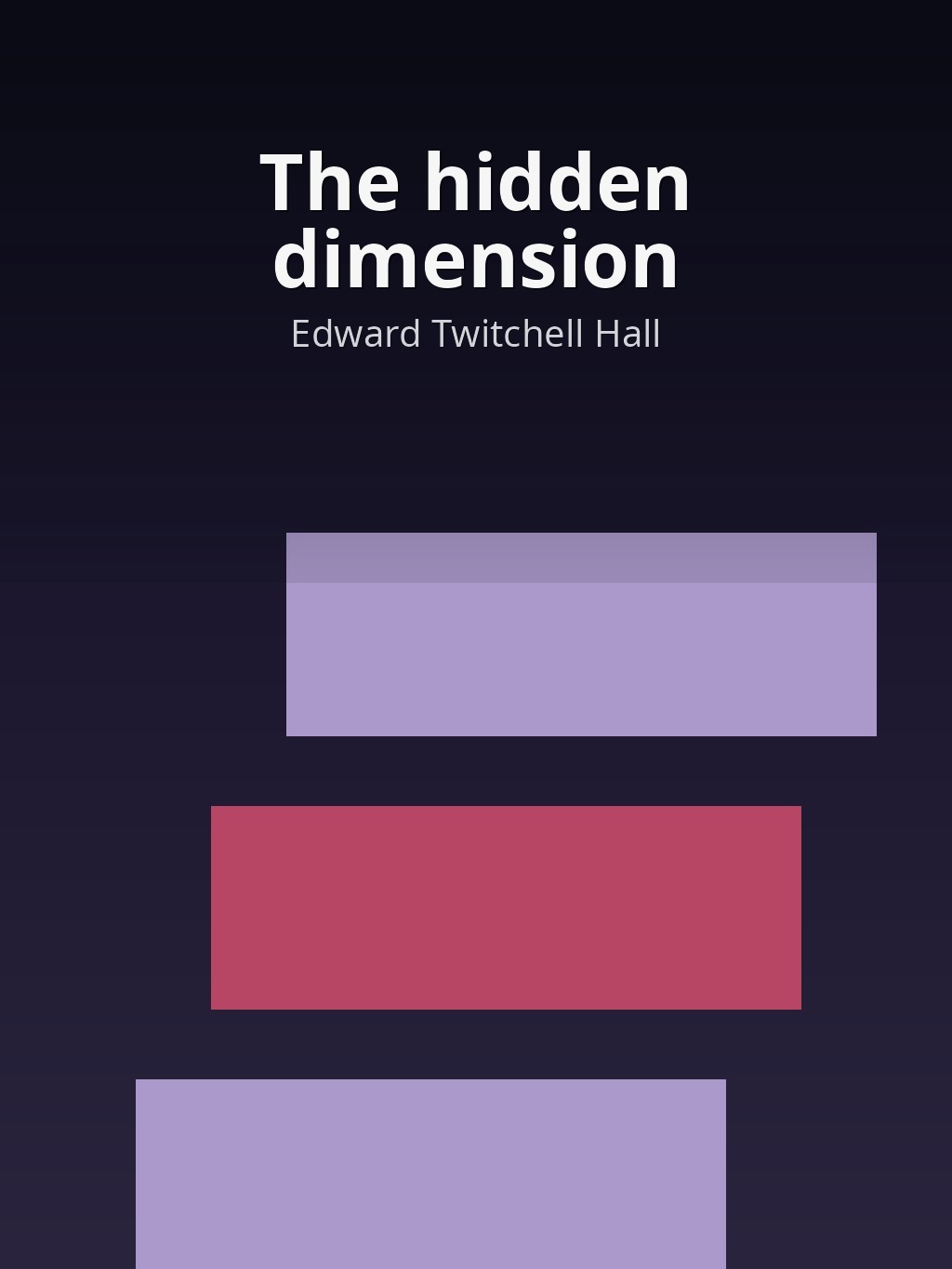 The hidden dimension by Edward Twitchell Hall book cover