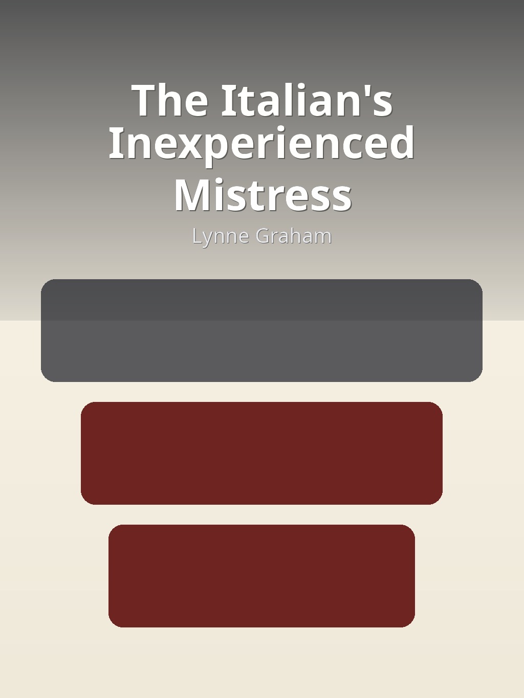 The Italian's Inexperienced Mistress by Lynne Graham book cover