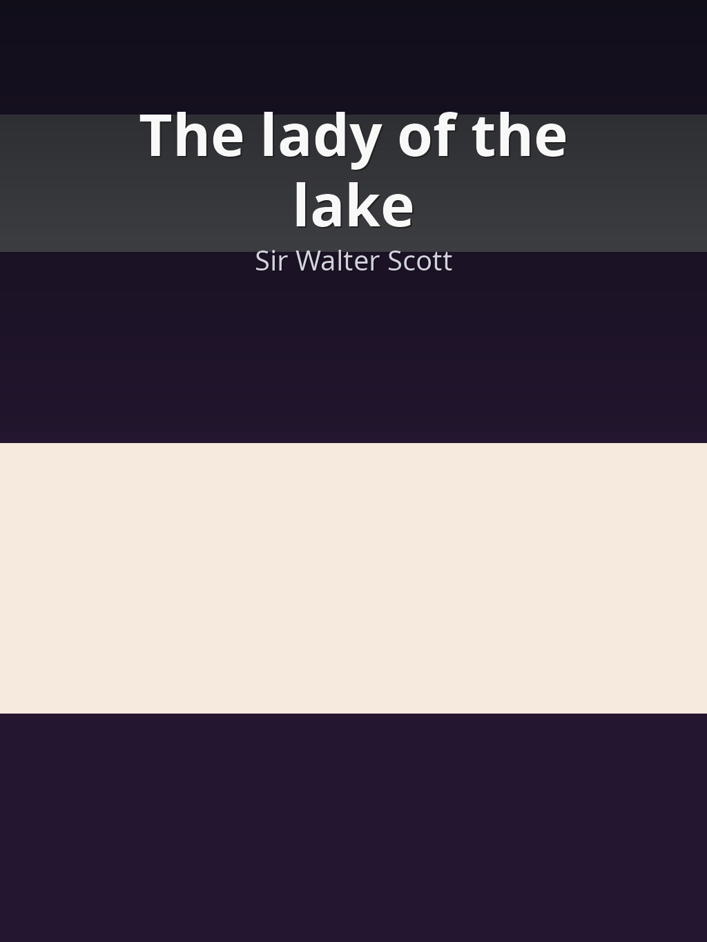 The lady of the lake by Sir Walter Scott book cover