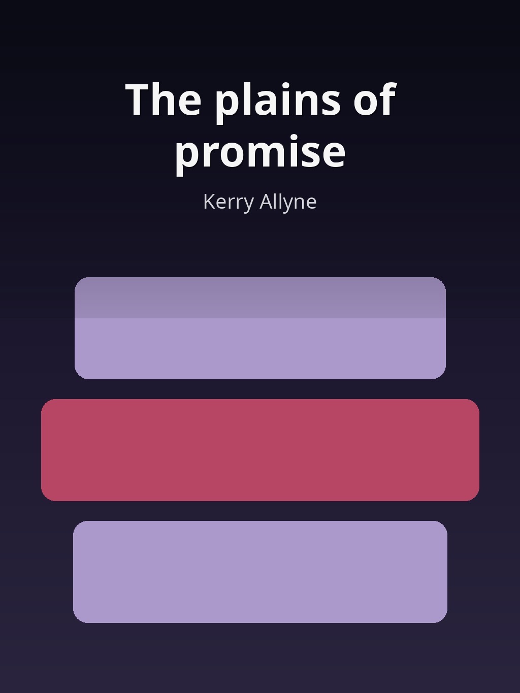 The plains of promise by Kerry Allyne book cover