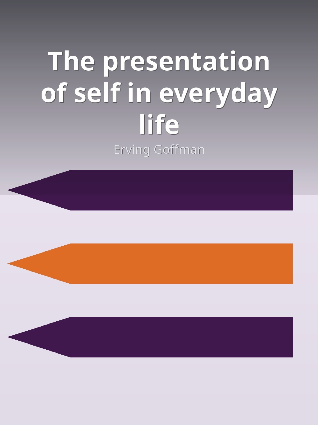 The presentation of self in everyday life by Erving Goffman book cover