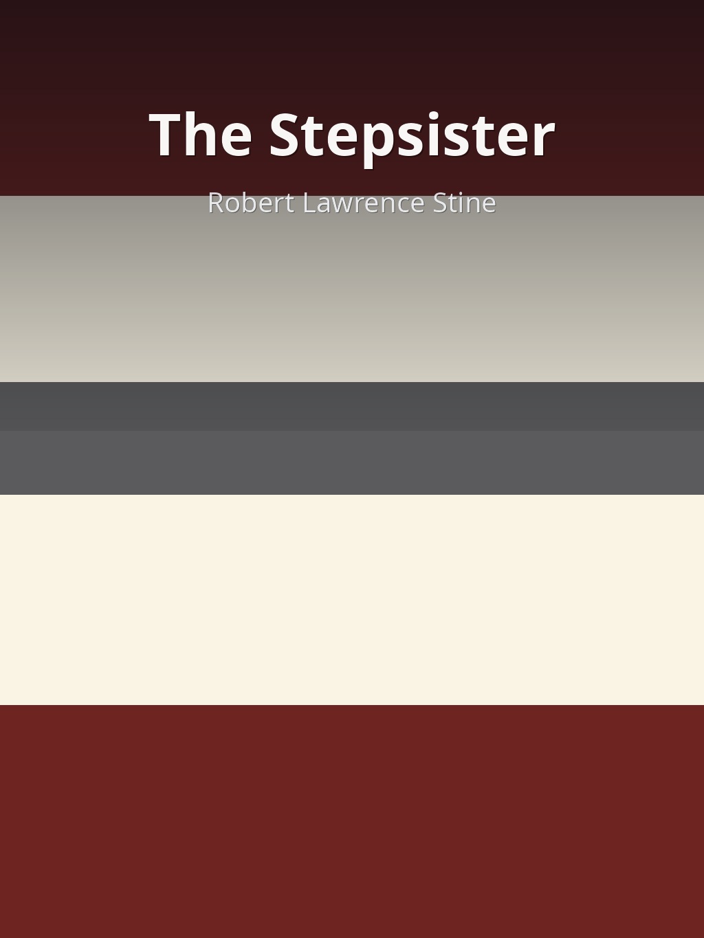 The Stepsister by Robert Lawrence Stine book cover