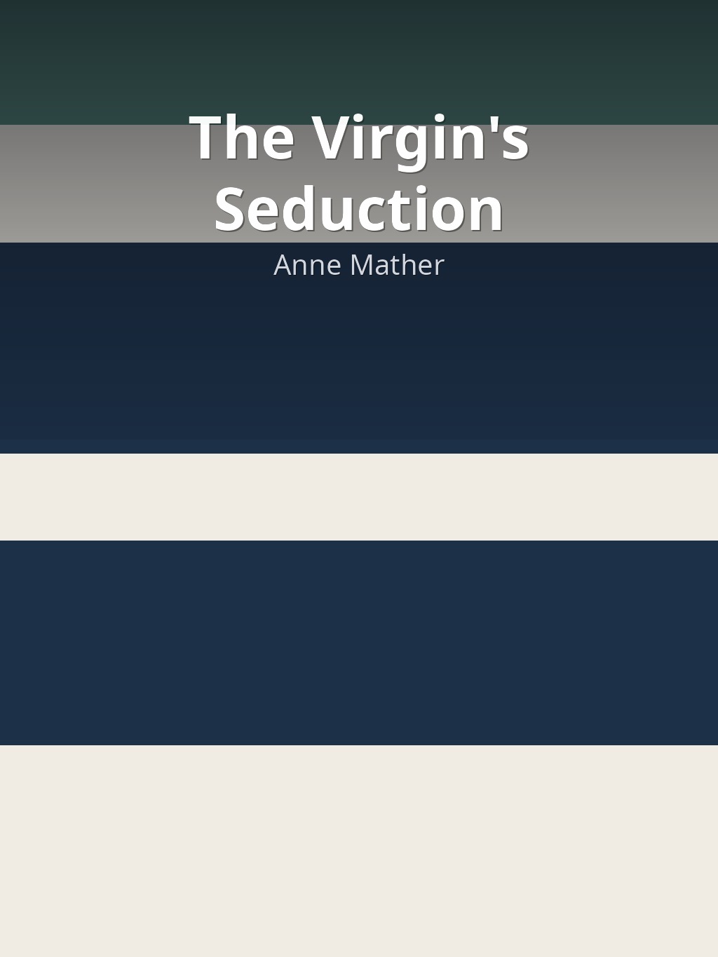 The Virgin's Seduction by Anne Mather book cover