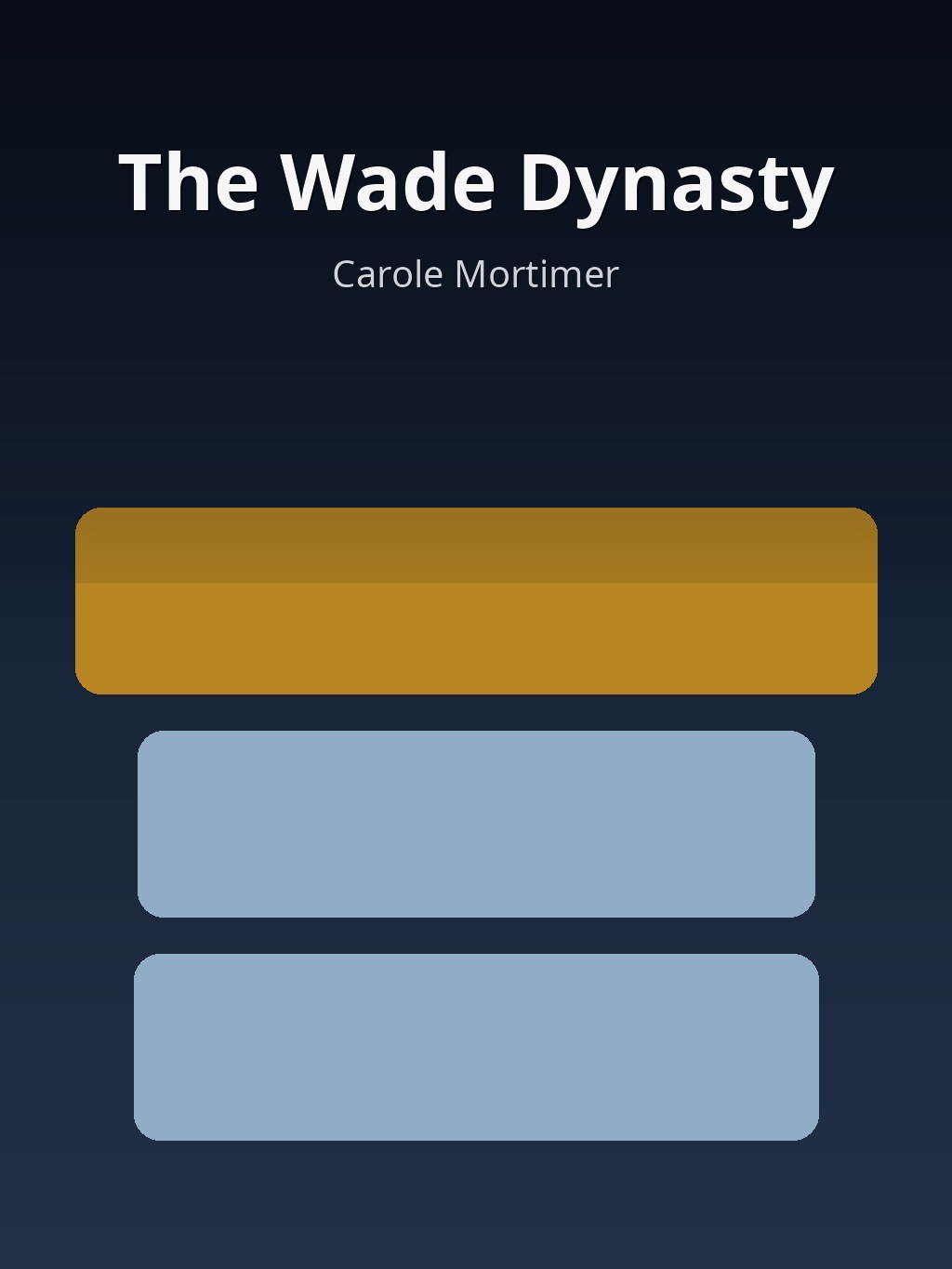 The Wade Dynasty by Carole Mortimer book cover