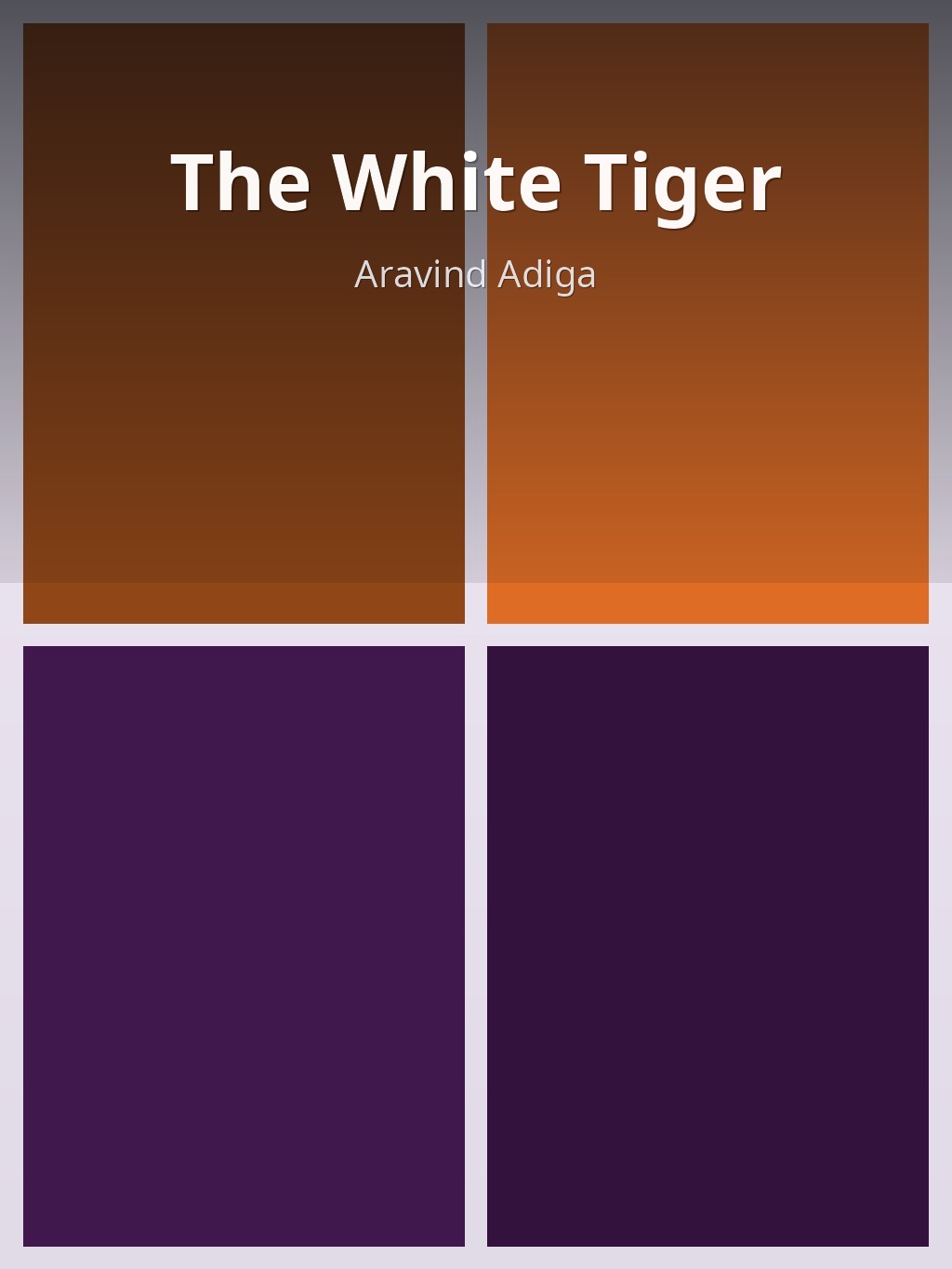 The White Tiger by Aravind Adiga book cover