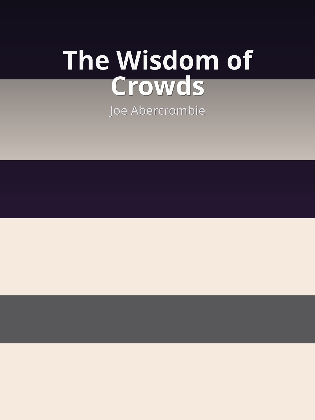 The Wisdom of Crowds by Joe Abercrombie book cover
