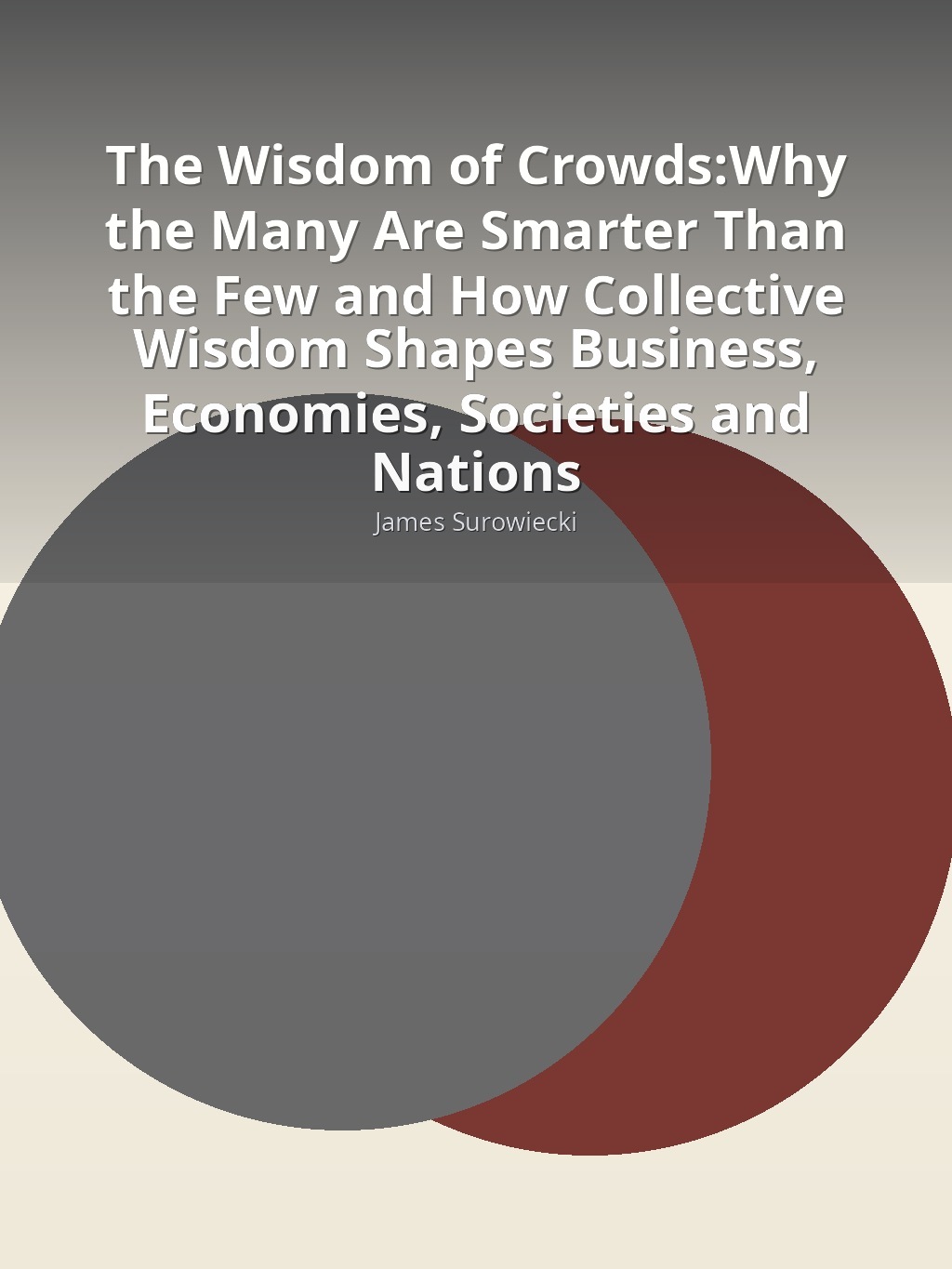 The Wisdom of Crowds:Why the Many Are Smarter Than the Few and How Collective Wisdom Shapes Business, Economies, Societies and Nations by James Surowiecki book cover