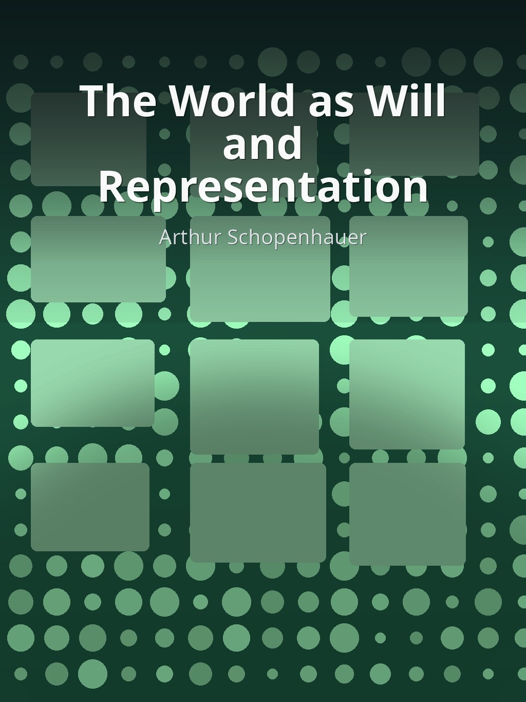 The World as Will and Representation by Arthur Schopenhauer book cover