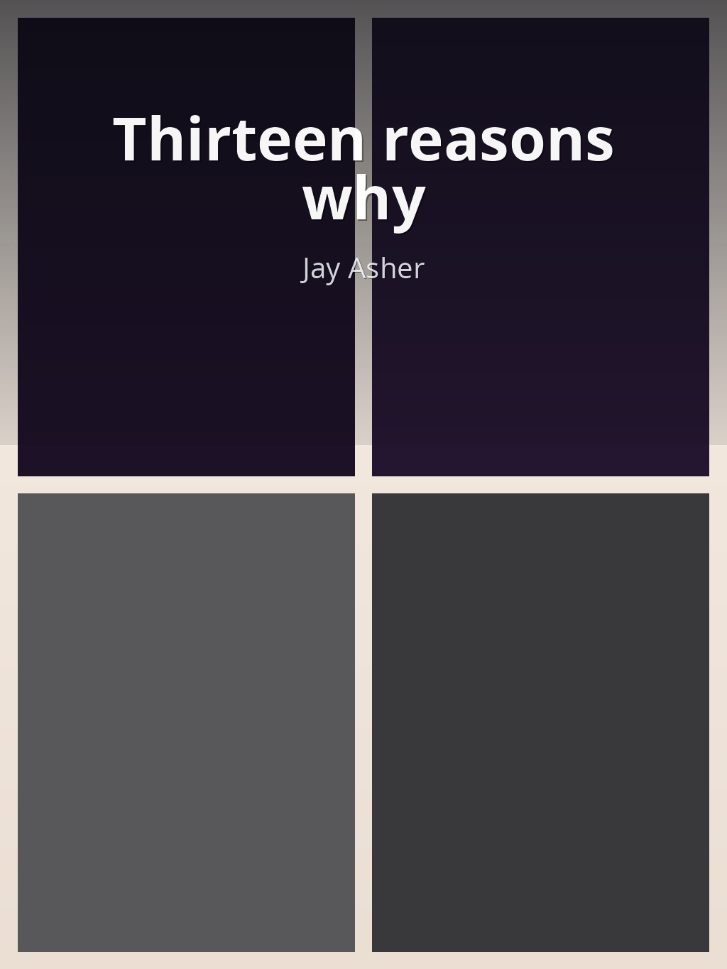 Thirteen reasons why by Jay Asher book cover