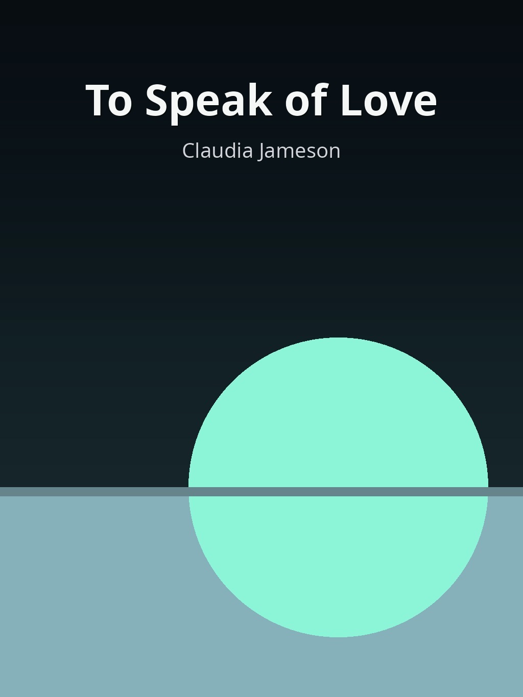 To Speak of Love by Claudia Jameson book cover