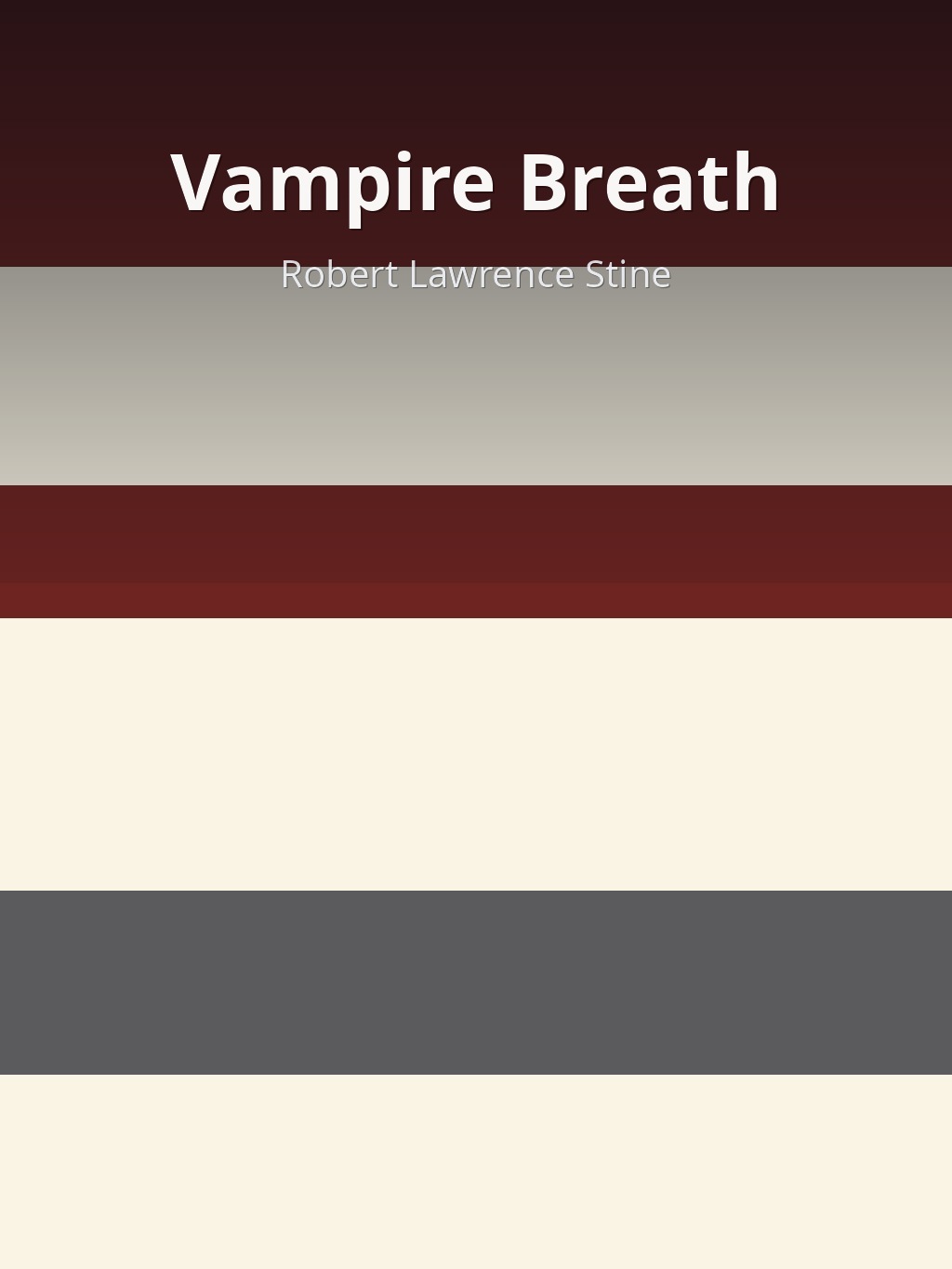 Vampire Breath by Robert Lawrence Stine book cover