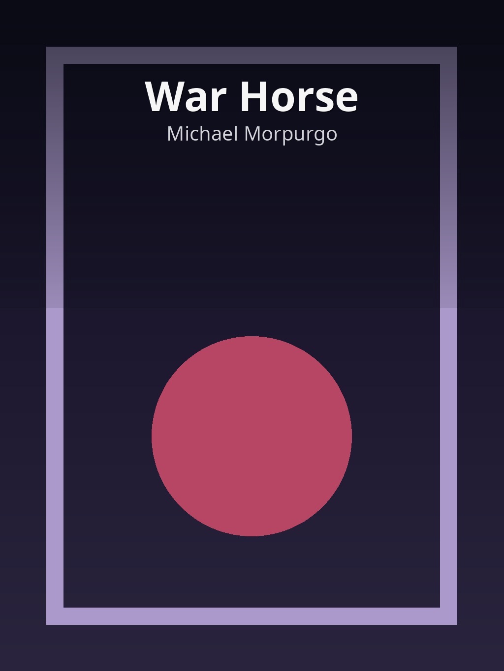 War Horse by Michael Morpurgo book cover